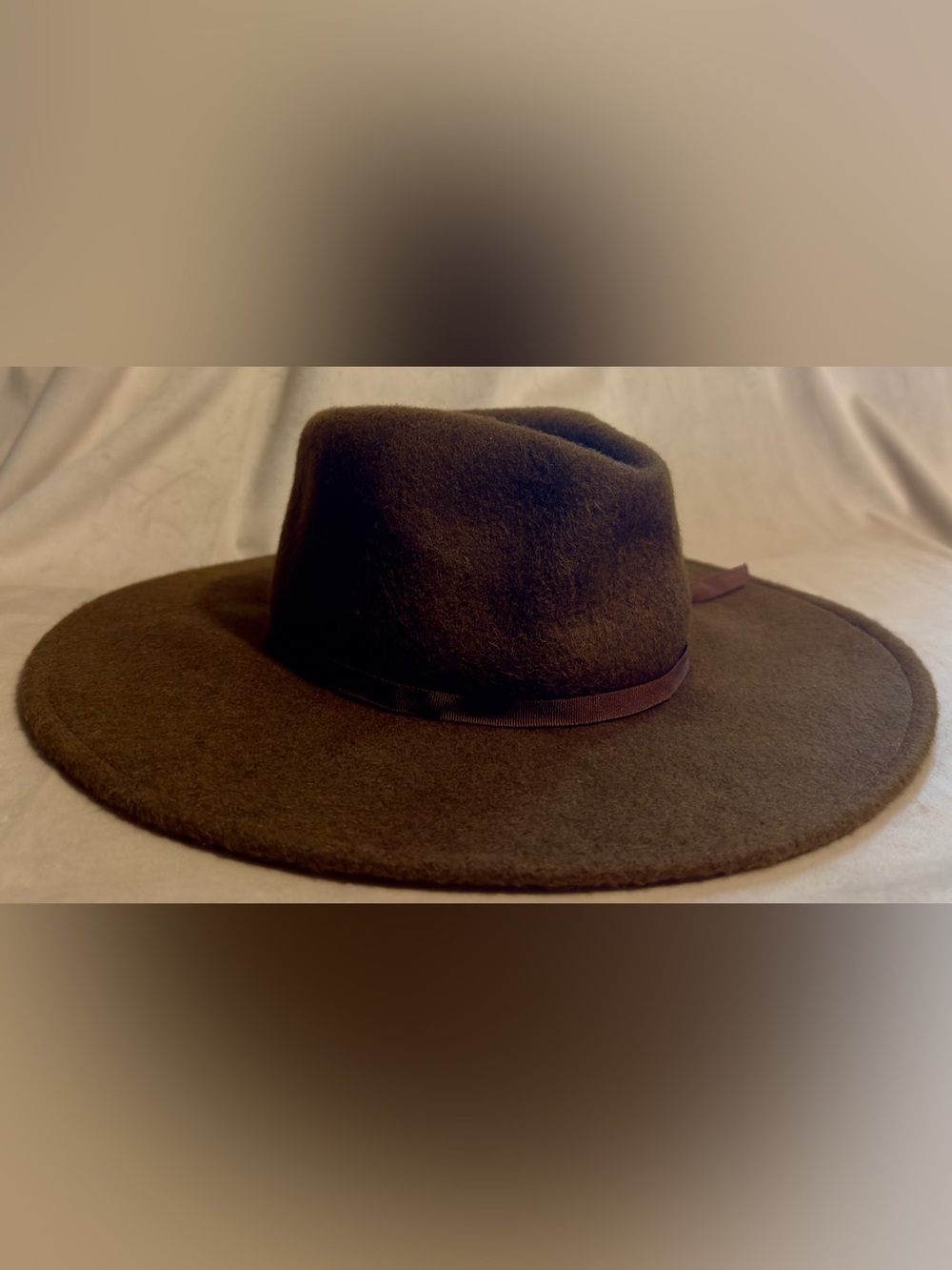Brixton Brown Wide-Brim Wool Fedora